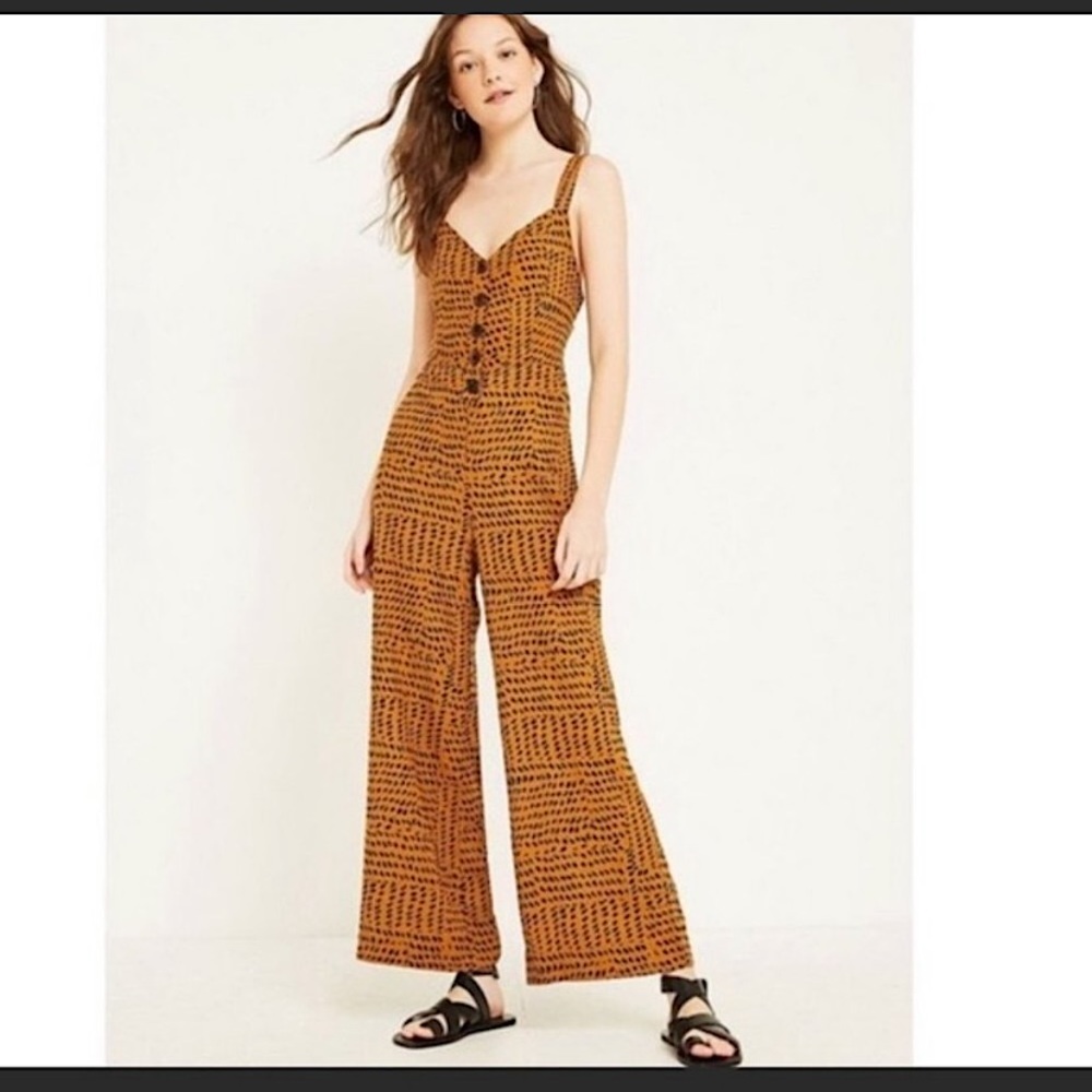 Urban Outfitters Leopard Jumpsuit Sleeveless